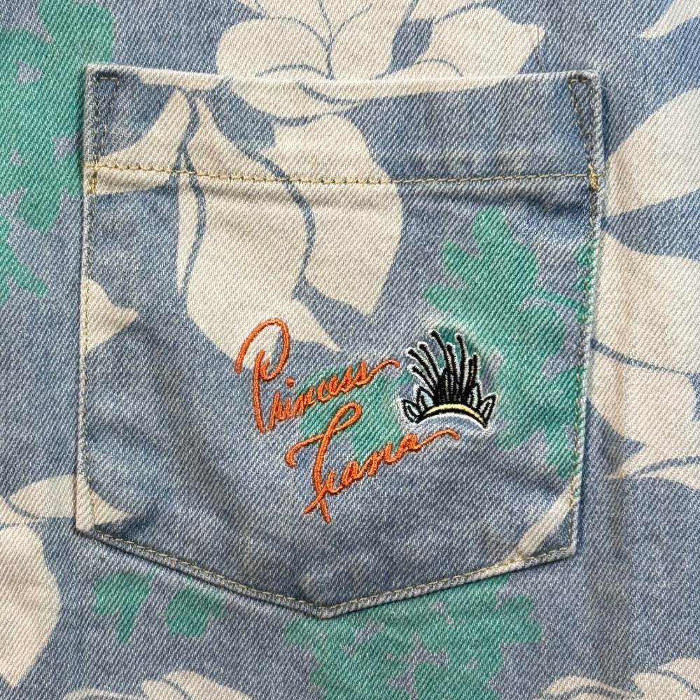 NWT Disney Color Me Courtney‎ Princess Tiana S Button Down Hawaiian Denim Shirt - Picture 4 of 13